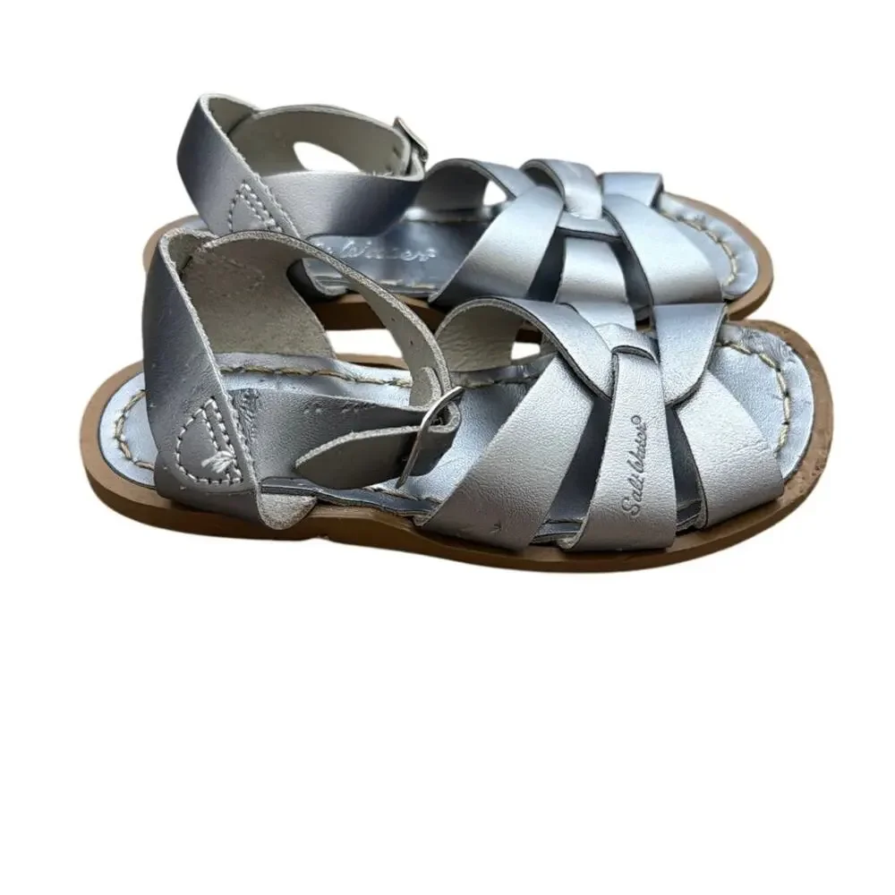 Saltwater Dark Gray/Silver Sandals Toddler Size 9